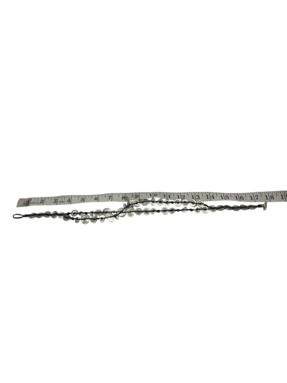Uno De 50 Button Closure Necklace With Layered Silver-Tone Discs And Black Cord